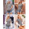 Ekouaer Womens Maternity Shirts Short Sleeve 3 Packs Crew Neck Pregnancy Tee Tops Tunic Blouse Soft Mama Clothes S-XXL(3pcs Black / Army Green / Grey)