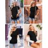 Ekouaer Womens Maternity Shirts Short Sleeve 3 Packs Crew Neck Pregnancy Tee Tops Tunic Blouse Soft Mama Clothes S-XXL(3pcs Black / Brown / Khaki)