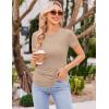Ekouaer Womens Maternity Shirts Short Sleeve 3 Packs Crew Neck Pregnancy Tee Tops Tunic Blouse Soft Mama Clothes S-XXL(3pcs Black / Brown / Khaki)