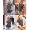 Ekouaer Womens Maternity Shirts Short Sleeve 3 Packs Crew Neck Pregnancy Tee Tops Tunic Blouse Soft Mama Clothes S-XXL(3pcs Black / Dark Grey / Teal)