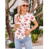 Ekouaer Womens Maternity Shirts Short Sleeve 3 Packs Crew Neck Pregnancy Tee Tops Tunic Blouse Soft Mama Clothes S-XXL(3pcs Black / Dirty Pink / Floral)