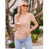 Ekouaer Womens Maternity Shirts Short Sleeve 3 Packs Crew Neck Pregnancy Tee Tops Tunic Blouse Soft Mama Clothes S-XXL(3pcs Black / Dirty Pink / White Stripe)