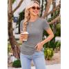 Ekouaer Womens Maternity Shirts Short Sleeve 3 Packs Crew Neck Pregnancy Tee Tops Tunic Blouse Soft Mama Clothes S-XXL(3pcs Black / Green / Grey)