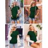 Ekouaer Womens Maternity Shirts Short Sleeve 3 Packs Crew Neck Pregnancy Tee Tops Tunic Blouse Soft Mama Clothes S-XXL(3pcs Black / Green / Grey)