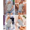 Ekouaer Womens Maternity Shirts Short Sleeve 3 Packs Crew Neck Pregnancy Tee Tops Tunic Blouse Soft Mama Clothes S-XXL(3pcs Black / Grey / White Stripe)