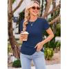 Ekouaer Womens Maternity Shirts Short Sleeve 3 Packs Crew Neck Pregnancy Tee Tops Tunic Blouse Soft Mama Clothes S-XXL(3pcs Black / Light Grey / Blue)