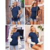 Ekouaer Womens Maternity Shirts Short Sleeve 3 Packs Crew Neck Pregnancy Tee Tops Tunic Blouse Soft Mama Clothes S-XXL(3pcs Black / Light Grey / Blue)