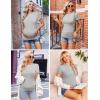 Ekouaer Womens Maternity Shirts Short Sleeve 3 Packs Crew Neck Pregnancy Tee Tops Tunic Blouse Soft Mama Clothes S-XXL(3pcs Black / Light Grey / Floral)