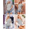 Ekouaer Womens Maternity Shirts Short Sleeve 3 Packs Crew Neck Pregnancy Tee Tops Tunic Blouse Soft Mama Clothes S-XXL(3pcs Burgundy Red / Light Green / Grey Stripe)