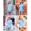 Ekouaer Womens Maternity Shirts Short Sleeve 3 Packs Crew Neck Pregnancy Tee Tops Tunic Blouse Soft Mama Clothes S-XXL(3pcs Light Grey / Light Blue / Grey Stripe)