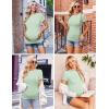 Ekouaer Womens Maternity Shirts Short Sleeve 3 Packs Crew Neck Pregnancy Tee Tops Tunic Blouse Soft Mama Clothes S-XXL(3pcs Light Grey / Light Blue / Grey Stripe)