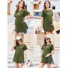 Ekouaer Women’s Maternity Shirts Short Sleeve Pregnancy Tops Blouses Split Side Casual Crewneck Pregnant Tunic Tee(Army Green)