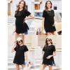 Ekouaer Women’s Maternity Shirts Short Sleeve Pregnancy Tops Blouses Split Side Casual Crewneck Pregnant Tunic Tee(Black)