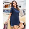 Ekouaer Women’s Maternity Shirts Short Sleeve Pregnancy Tops Blouses Split Side Casual Crewneck Pregnant Tunic Tee(Blue)