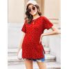 Ekouaer Women’s Maternity Shirts Short Sleeve Pregnancy Tops Blouses Split Side Casual Crewneck Pregnant Tunic Tee(Cute Polka Dots)