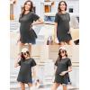 Ekouaer Women’s Maternity Shirts Short Sleeve Pregnancy Tops Blouses Split Side Casual Crewneck Pregnant Tunic Tee(Deep Grey)