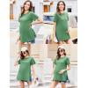 Ekouaer Women’s Maternity Shirts Short Sleeve Pregnancy Tops Blouses Split Side Casual Crewneck Pregnant Tunic Tee(Green)