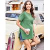 Ekouaer Women’s Maternity Shirts Short Sleeve Pregnancy Tops Blouses Split Side Casual Crewneck Pregnant Tunic Tee(Green)