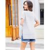 Ekouaer Women’s Maternity Shirts Short Sleeve Pregnancy Tops Blouses Split Side Casual Crewneck Pregnant Tunic Tee(Grey Striped)
