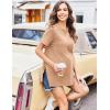 Ekouaer Women’s Maternity Shirts Short Sleeve Pregnancy Tops Blouses Split Side Casual Crewneck Pregnant Tunic Tee(Khaki)
