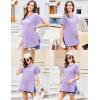 Ekouaer Women’s Maternity Shirts Short Sleeve Pregnancy Tops Blouses Split Side Casual Crewneck Pregnant Tunic Tee(Purple)