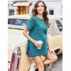 Ekouaer Women’s Maternity Shirts Short Sleeve Pregnancy Tops Blouses Split Side Casual Crewneck Pregnant Tunic Tee(Teal)