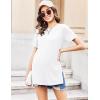 Ekouaer Women’s Maternity Shirts Short Sleeve Pregnancy Tops Blouses Split Side Casual Crewneck Pregnant Tunic Tee(White)