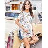 Ekouaer Women’s Maternity Shirts Short Sleeve Pregnancy Tops Blouses Split Side Casual Crewneck Pregnant Tunic Tee(White Lucky Floral)
