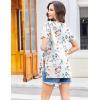 Ekouaer Women’s Maternity Shirts Short Sleeve Pregnancy Tops Blouses Split Side Casual Crewneck Pregnant Tunic Tee(White Lucky Floral)