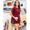 Ekouaer Women’s Maternity Shirts Short Sleeve Pregnancy Tops Blouses Split Side Casual Crewneck Pregnant Tunic Tee(Wine Red)