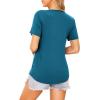 Ekouaer Women’s Maternity Shirts Short Sleeves Nursing Tops 3 Pack Double Laye Breastfeeding Tees Pregnancy Clothes S-XXL(3pcs- Black + Deep Grey + Blue Green)