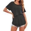 Ekouaer Women’s Maternity Shirts Short Sleeves Nursing Tops 3 Pack Double Laye Breastfeeding Tees Pregnancy Clothes S-XXL(3pcs- Black + Dirty Pink + Dark Gray)