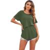 Ekouaer Women’s Maternity Shirts Short Sleeves Nursing Tops 3 Pack Double Laye Breastfeeding Tees Pregnancy Clothes S-XXL(3pcs- Black + Khaki + Army Green)