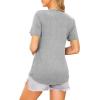 Ekouaer Women’s Maternity Shirts Short Sleeves Nursing Tops 3 Pack Double Laye Breastfeeding Tees Pregnancy Clothes S-XXL(3pcs- Black + Khaki + Light Gray)