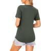 Ekouaer Women’s Maternity Shirts Short Sleeves Nursing Tops 3 Pack Double Laye Breastfeeding Tees Pregnancy Clothes S-XXL(3pcs- Black + Light Brown + Deep Army Green)