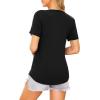 Ekouaer Women’s Maternity Shirts Short Sleeves Nursing Tops 3 Pack Double Laye Breastfeeding Tees Pregnancy Clothes S-XXL(3pcs- Black + Light Gray + Lake Green)