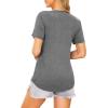 Ekouaer Women’s Maternity Shirts Short Sleeves Nursing Tops 3 Pack Double Laye Breastfeeding Tees Pregnancy Clothes S-XXL(3pcs- Black + Medium Gray + Lake Green)