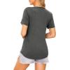 Ekouaer Women’s Maternity Shirts Short Sleeves Nursing Tops 3 Pack Double Laye Breastfeeding Tees Pregnancy Clothes S-XXL(3pcs- Flecking Grey + Wine Red + Orange)