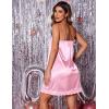 Ekouaer Women’s Nightgown Satin Nightgowns for Women V-neck Lace Chemise Sleepwear Soft Lingerie for Women(Pink)
