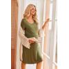 Ekouaer Women’s Nursing Dress Summer Short Sleeve Patchwork Maternity Breastfeeding Knee Length Dress(Army Green)