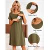 Ekouaer Women’s Nursing Dress Summer Short Sleeve Patchwork Maternity Breastfeeding Knee Length Dress(Army Green)