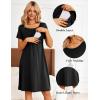 Ekouaer Women’s Nursing Dress Summer Short Sleeve Patchwork Maternity Breastfeeding Knee Length Dress(Black)