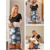 Ekouaer Women’s Nursing Dress Summer Short Sleeve Patchwork Maternity Breastfeeding Knee Length Dress(Black-floral Grey)
