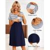 Ekouaer Women’s Nursing Dress Summer Short Sleeve Patchwork Maternity Breastfeeding Knee Length Dress(Navy-navy Stripe)