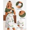 Ekouaer Women’s Nursing Dress Summer Short Sleeve Patchwork Maternity Breastfeeding Knee Length Dress(White-green Leaf)
