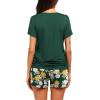 Ekouaer Womens Nursing Pajamas Maternity Breastfeeding Pjs Sleepwear Layer Soft Postpartum Lounge Set Pregnancy Clothes(A Floral Dark Green)