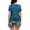 Ekouaer Womens Nursing Pajamas Maternity Breastfeeding Pjs Sleepwear Layer Soft Postpartum Lounge Set Pregnancy Clothes(A Floral Teal)