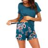 Ekouaer Womens Nursing Pajamas Maternity Breastfeeding Pjs Sleepwear Layer Soft Postpartum Lounge Set Pregnancy Clothes(A Floral Teal)