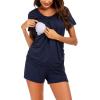 Ekouaer Womens Nursing Pajamas Maternity Breastfeeding Pjs Sleepwear Layer Soft Postpartum Lounge Set Pregnancy Clothes(A Navy Blue)