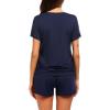Ekouaer Womens Nursing Pajamas Maternity Breastfeeding Pjs Sleepwear Layer Soft Postpartum Lounge Set Pregnancy Clothes(A Navy Blue)